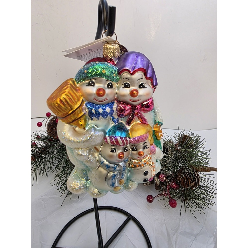 Christopher Radko Winter Portrait 00-041-0 Snowman Family Ornament 2000 Tag